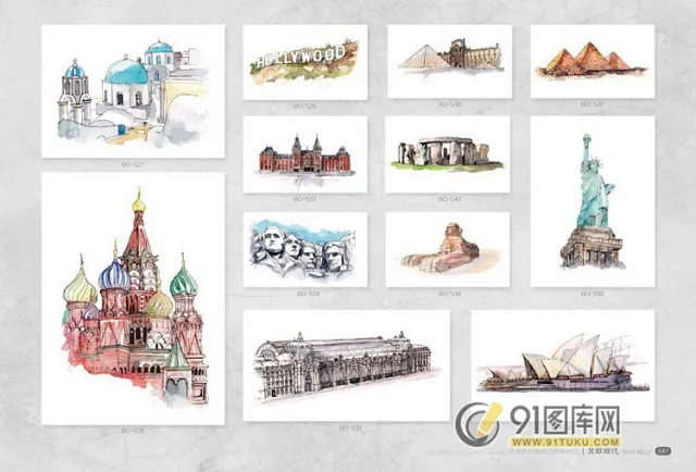 高清装饰画画芯图库第一期 北欧抽像静物建筑客厅装饰画素材