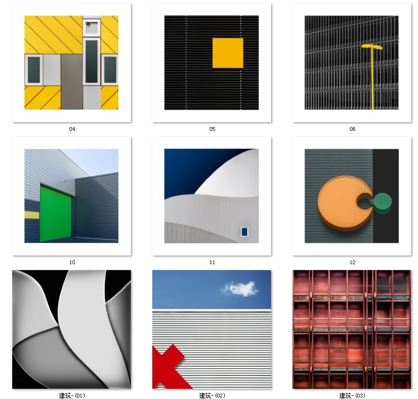 现代简约北欧风工业风莫兰迪色轻奢建筑摄影装饰画画芯高清素材