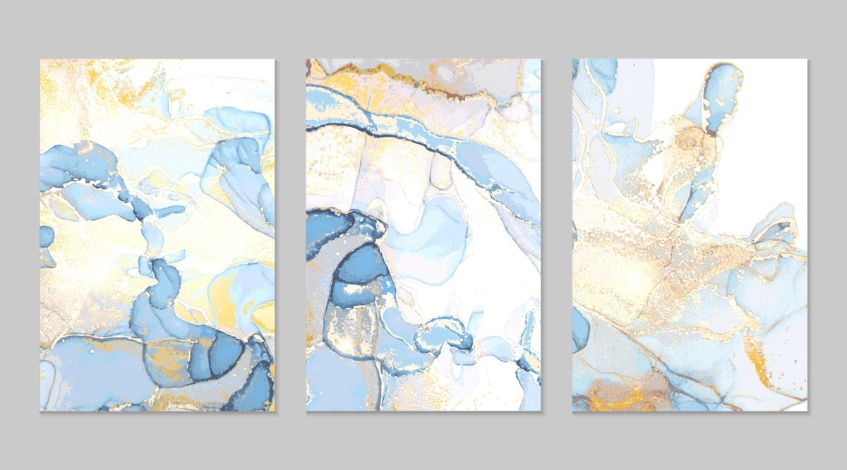 北欧风抽象大理石纹金箔彩色现代简约轻奢装饰画高清素材图库