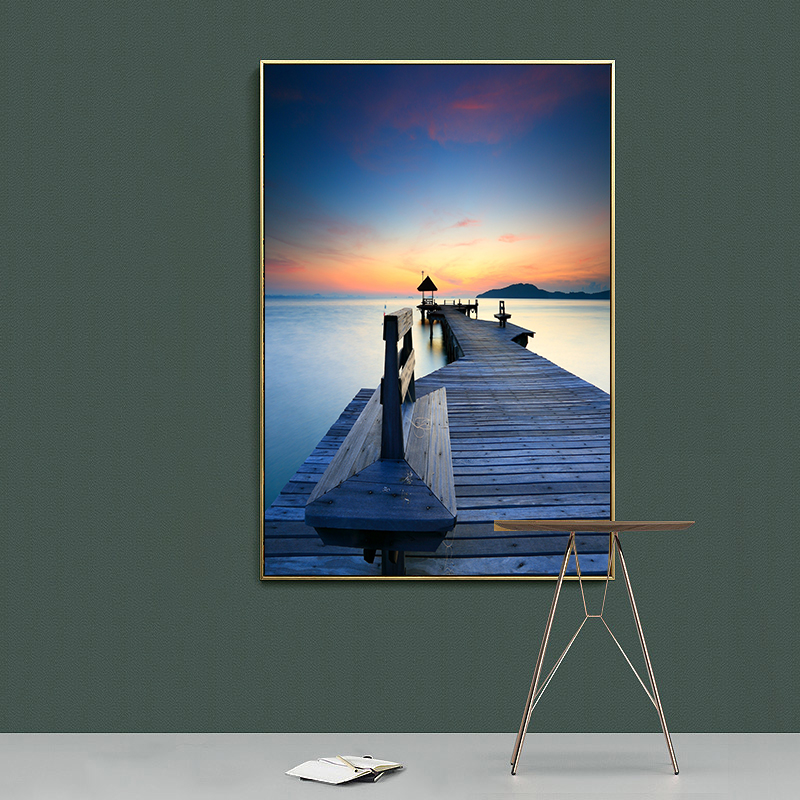 北欧简约大海自然山水风景玄关背景墙装饰画素材画芯电子图库