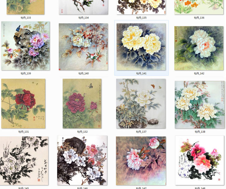 花开富贵牡丹装饰画画芯素材精选图集高清国画绘画花卉图片