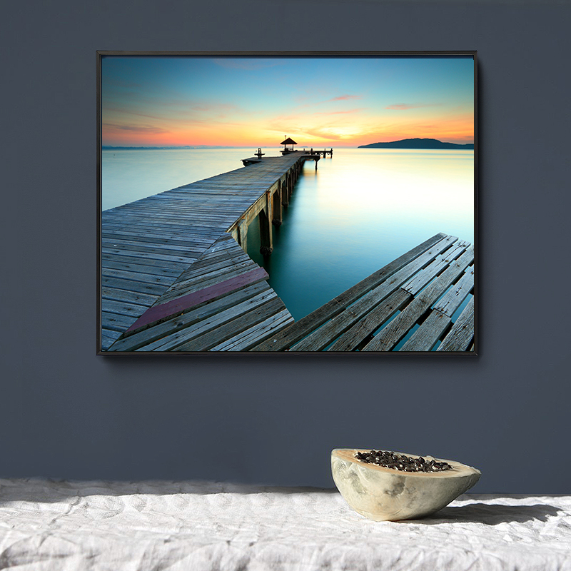 北欧简约大海自然山水风景玄关背景墙装饰画素材画芯电子图库