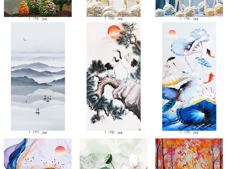 装饰画画芯素材高清新图库现代简约北欧新中式抽象玄关走廊过道