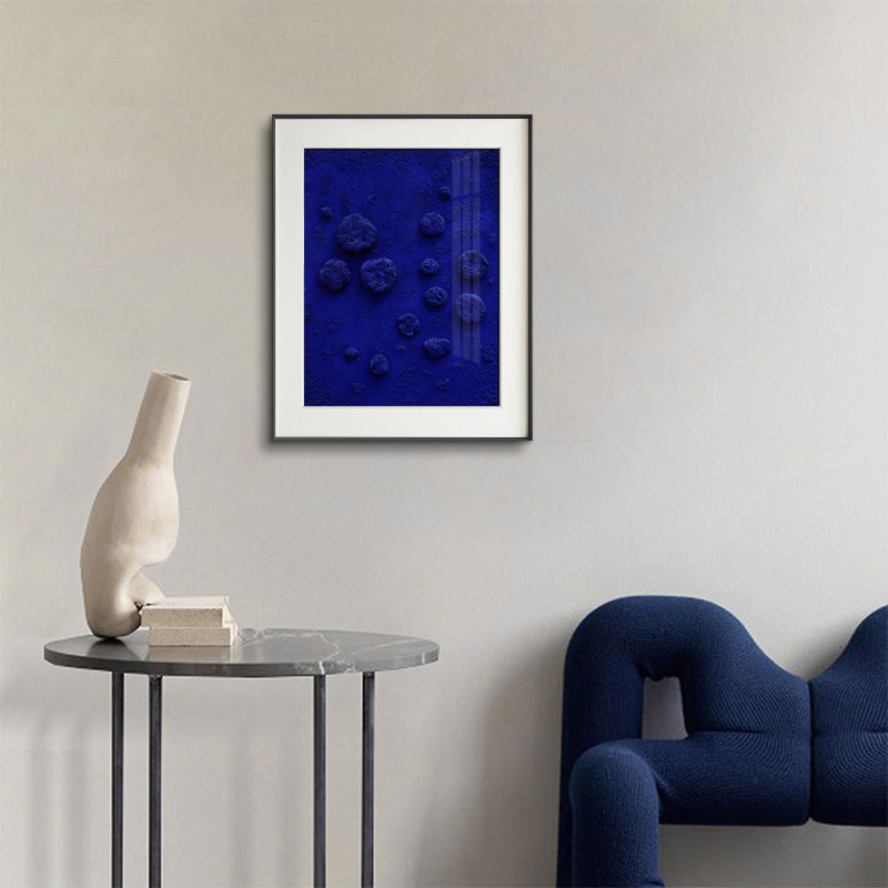 北欧风法式小众极简克莱因蓝白色现代简约客厅组合装饰画芯素材