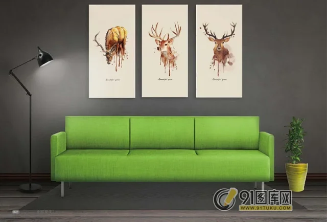 高清装饰画画芯图库第一期 北欧抽像静物建筑客厅装饰画素材