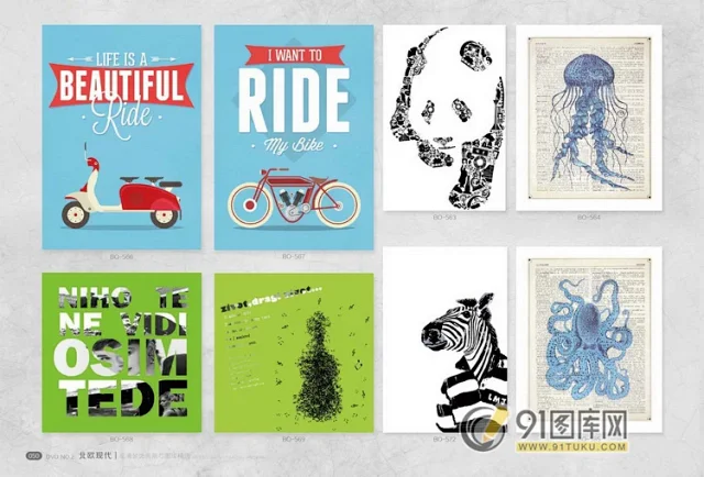 高清装饰画画芯图库第一期 北欧抽像静物建筑客厅装饰画素材