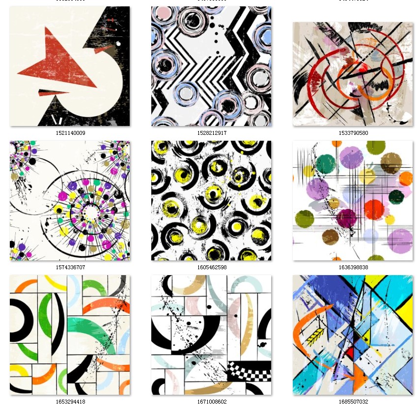 现代简约抽象创意手绘油画AI矢量图北欧风黑白装饰画芯高清素材