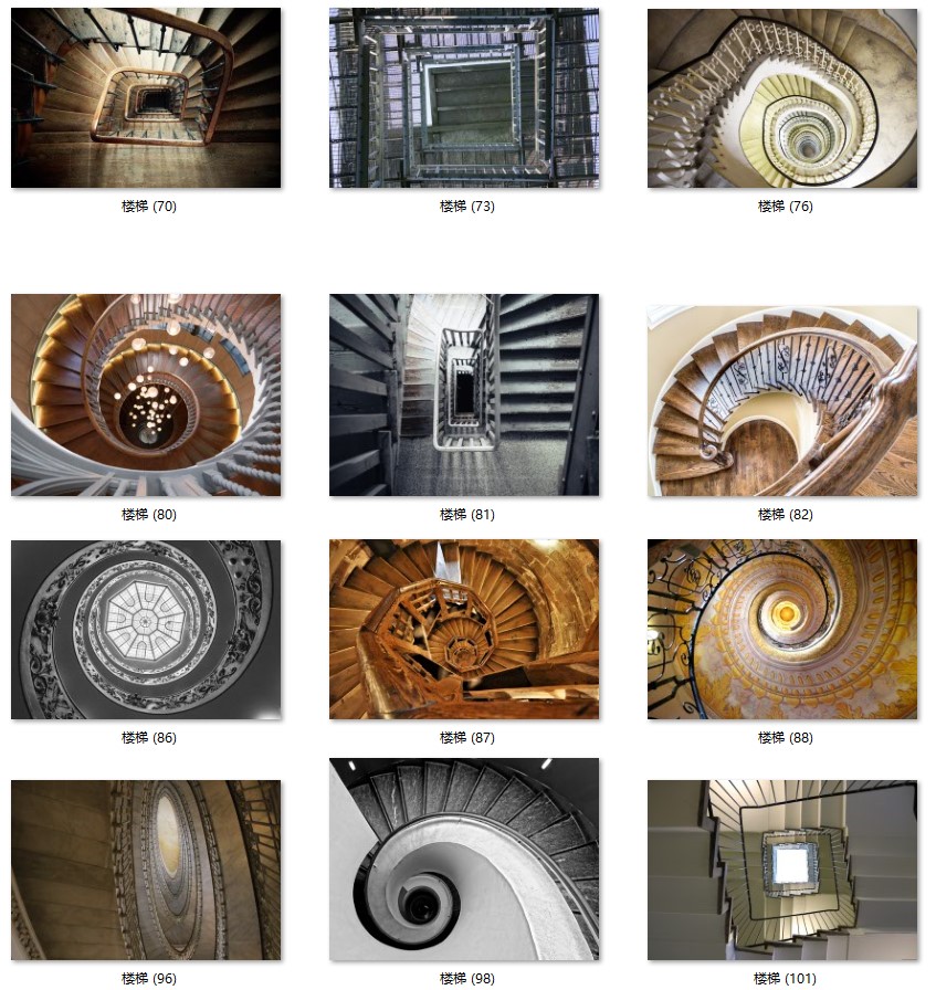 现代简约旋转楼梯建筑艺术视觉空间延伸玄关装饰画高清素材