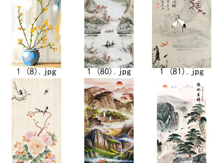 装饰画画芯素材高清新图库现代简约北欧新中式抽象玄关走廊过道