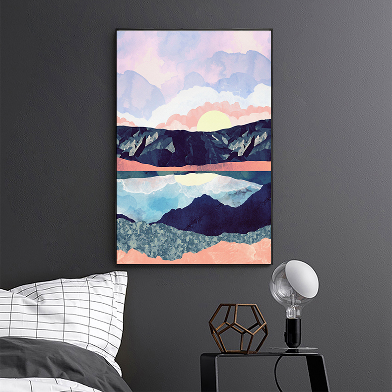 现代轻奢莫兰迪色北欧风抽象装饰画晶瓷画三联画芯高清素材图库