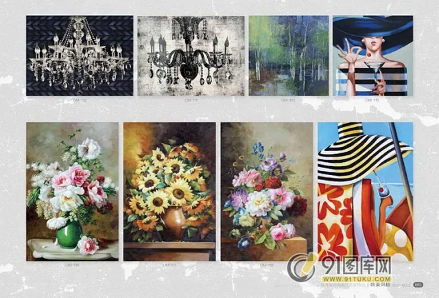 高清装饰画画芯图库第一期 北欧抽像静物建筑客厅装饰画素材