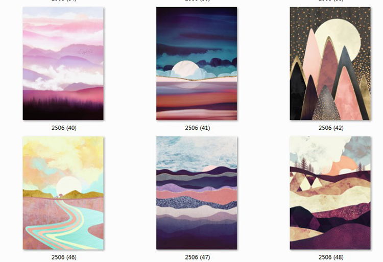 现代轻奢莫兰迪色北欧风抽象装饰画晶瓷画三联画芯高清素材图库