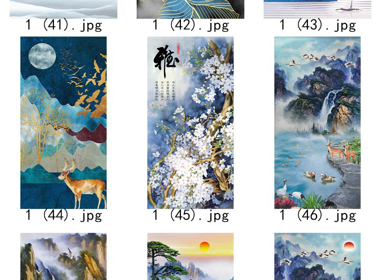 装饰画画芯素材高清新图库现代简约北欧新中式抽象玄关走廊过道