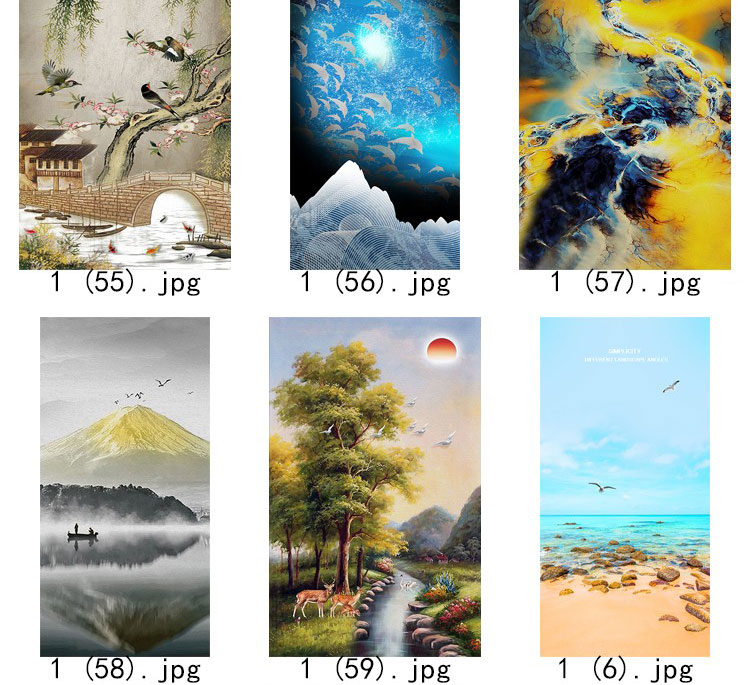 装饰画画芯素材高清新图库现代简约北欧新中式抽象玄关走廊过道