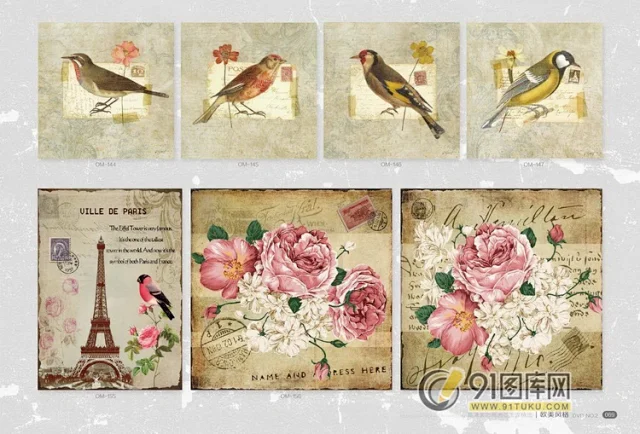 高清装饰画画芯图库第一期 北欧抽像静物建筑客厅装饰画素材