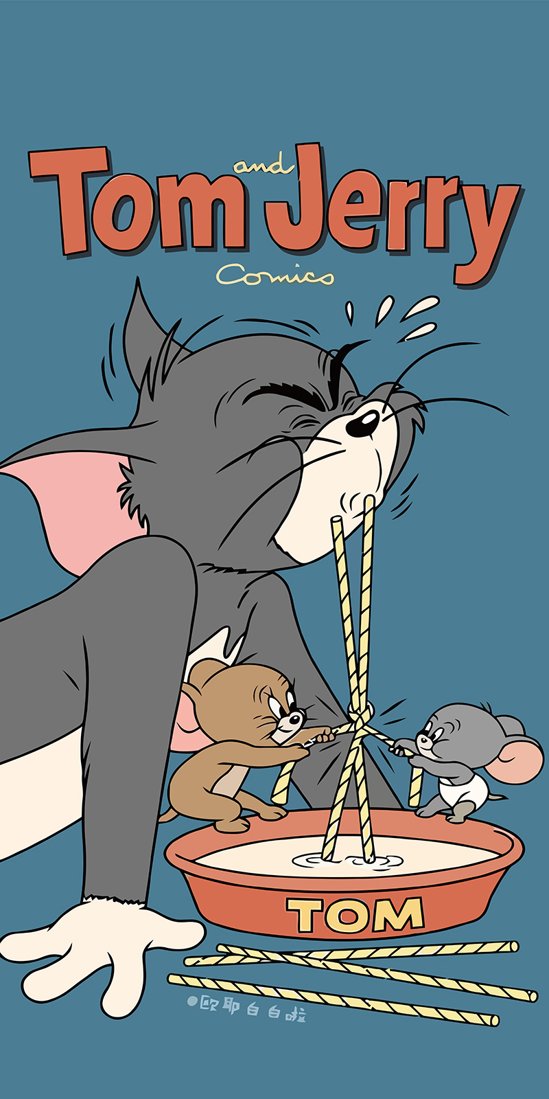 动画动漫儿童房卧室猫和老鼠现代简约装饰画挂画高清素材图库