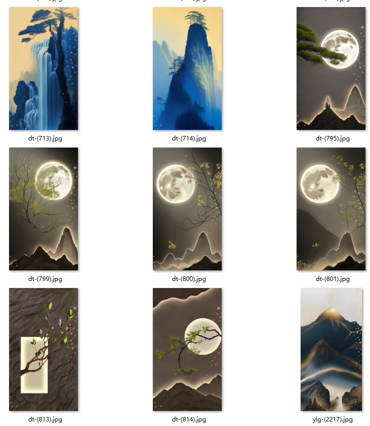 新中式古风禅意玄关山水背景墙壁挂画图片装饰画画芯高清素材图库