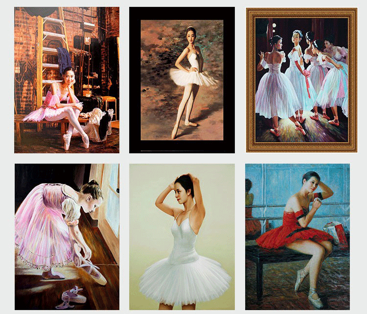 芭蕾舞蹈艺术学校教室练舞房装饰画油画素材高清图库喷绘源文件