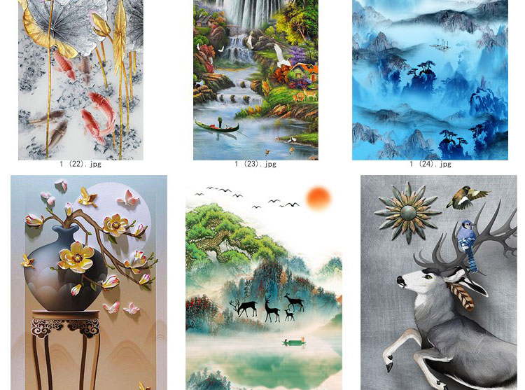 装饰画画芯素材高清新图库现代简约北欧新中式抽象玄关走廊过道