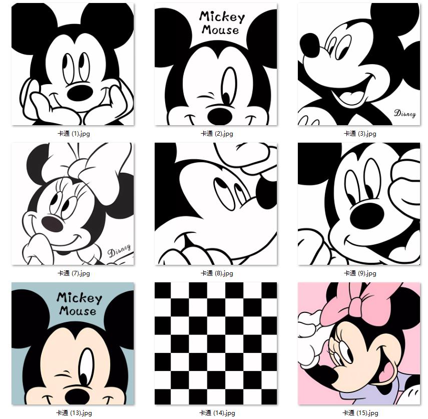 卡通动漫米老鼠米奇米妮书房卧室装饰画餐厅挂画高清素材图片