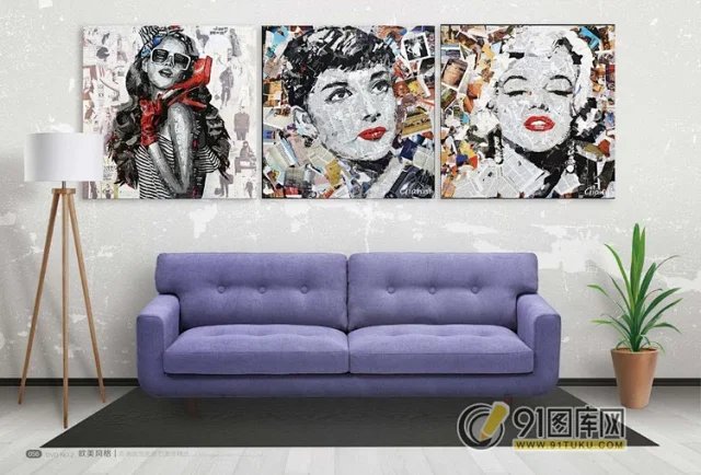 高清装饰画画芯图库第一期 北欧抽像静物建筑客厅装饰画素材