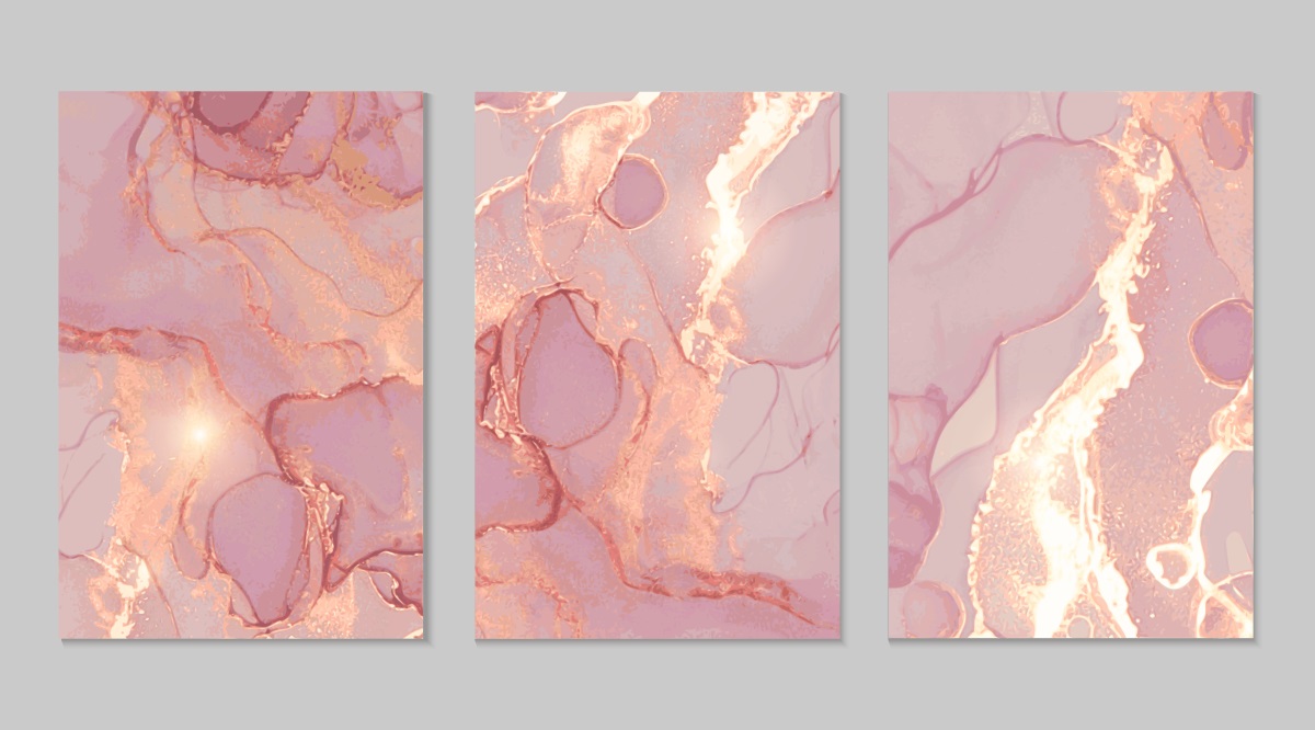 北欧风抽象大理石纹金箔彩色现代简约轻奢装饰画高清素材图库