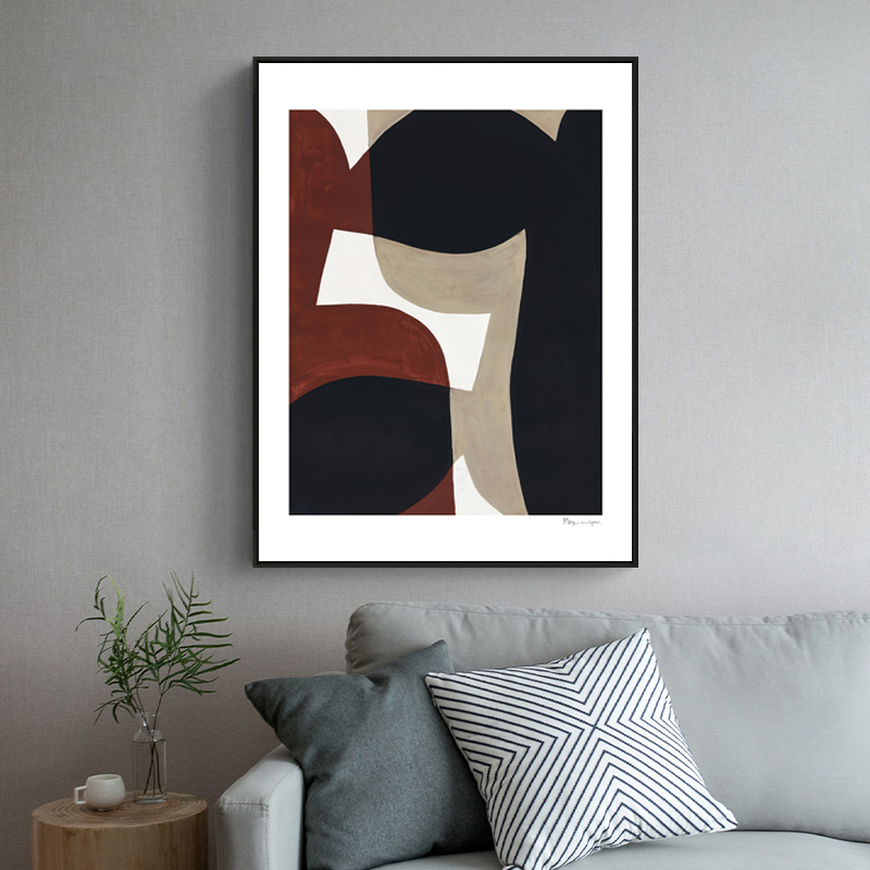 现代简约莫兰迪色块抽象北欧风三联画玄关客厅装饰画素材图库