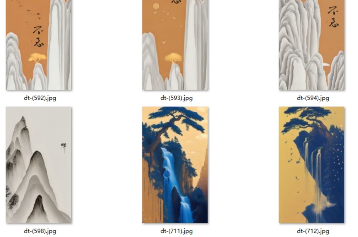 新中式古风禅意玄关山水背景墙壁挂画图片装饰画画芯高清素材图库