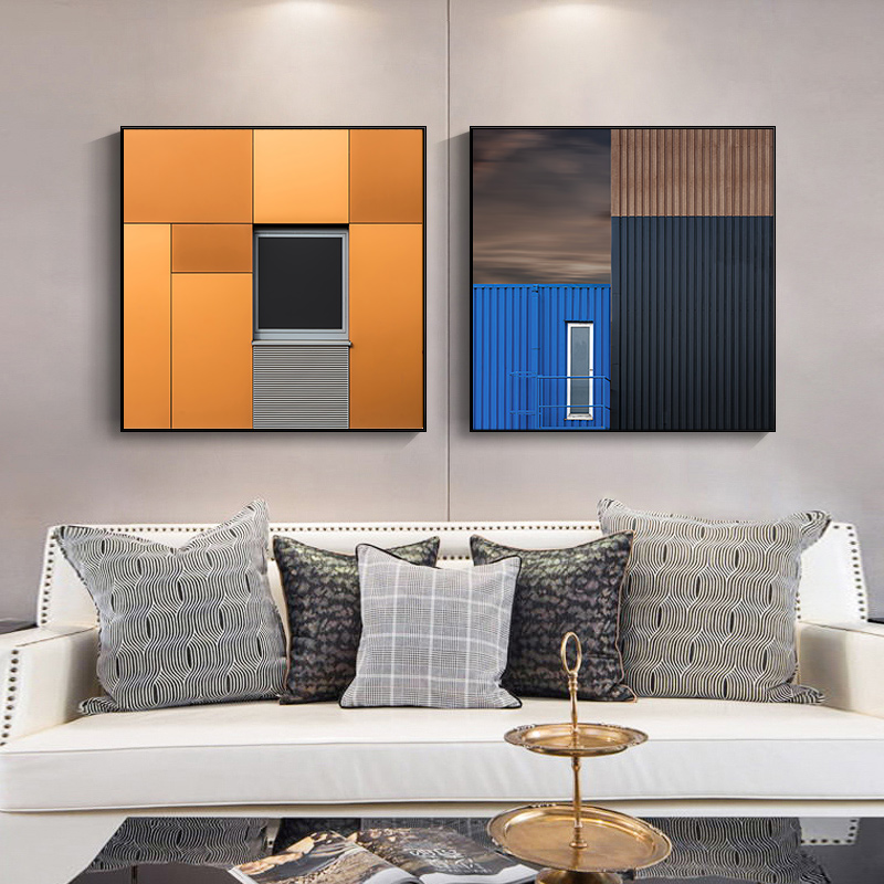 现代简约北欧风工业风莫兰迪色轻奢建筑摄影装饰画画芯高清素材