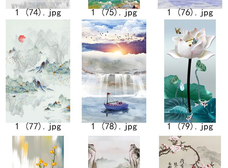 装饰画画芯素材高清新图库现代简约北欧新中式抽象玄关走廊过道