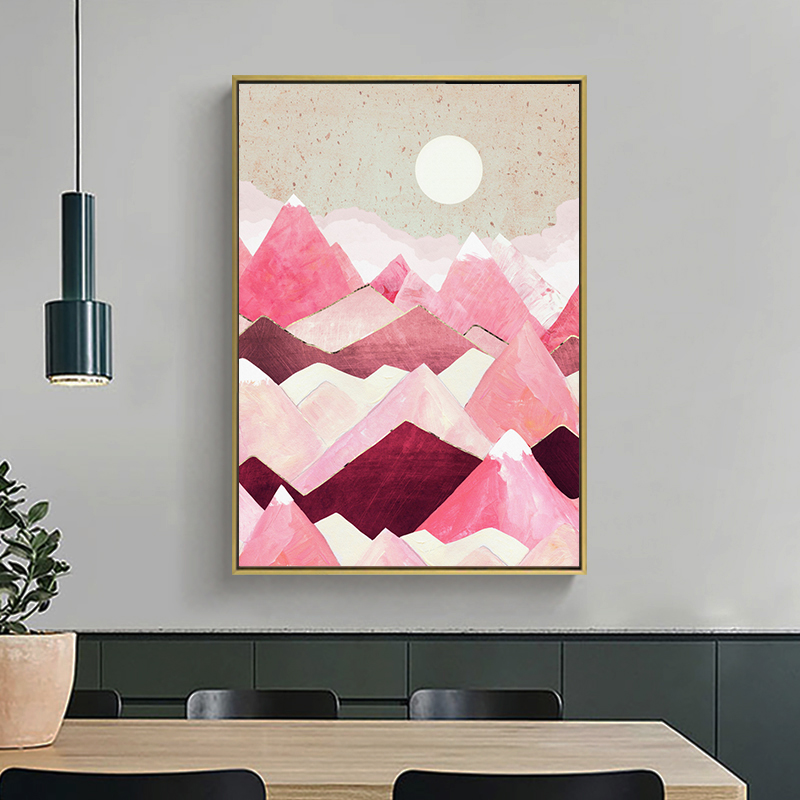 现代轻奢莫兰迪色北欧风抽象装饰画晶瓷画三联画芯高清素材图库