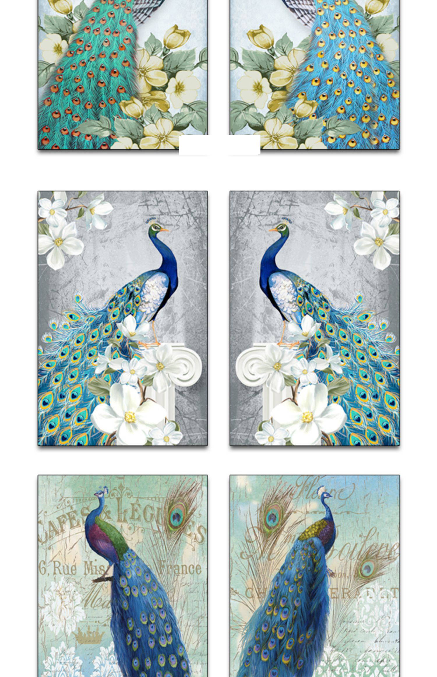 新中式工笔国画花开富贵牡丹孔雀古典欧式玄关装饰画素材图库