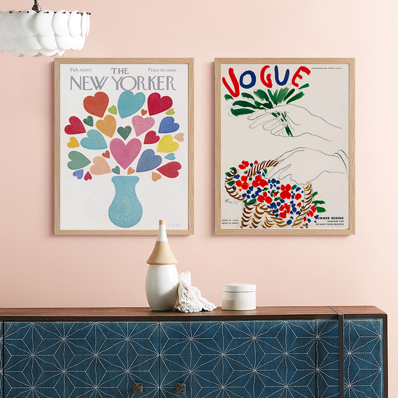 欧式经典法式浪漫小众抽象手绘油画三联画玄关装饰画高清素材图库