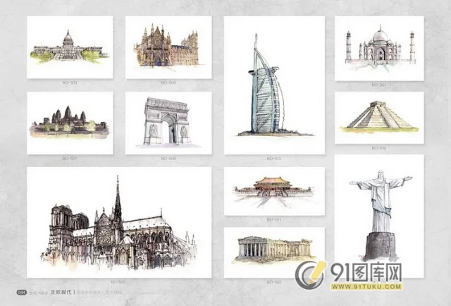 高清装饰画画芯图库第一期 北欧抽像静物建筑客厅装饰画素材