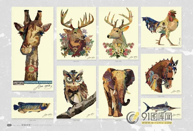 高清装饰画画芯图库第一期 北欧抽像静物建筑客厅装饰画素材