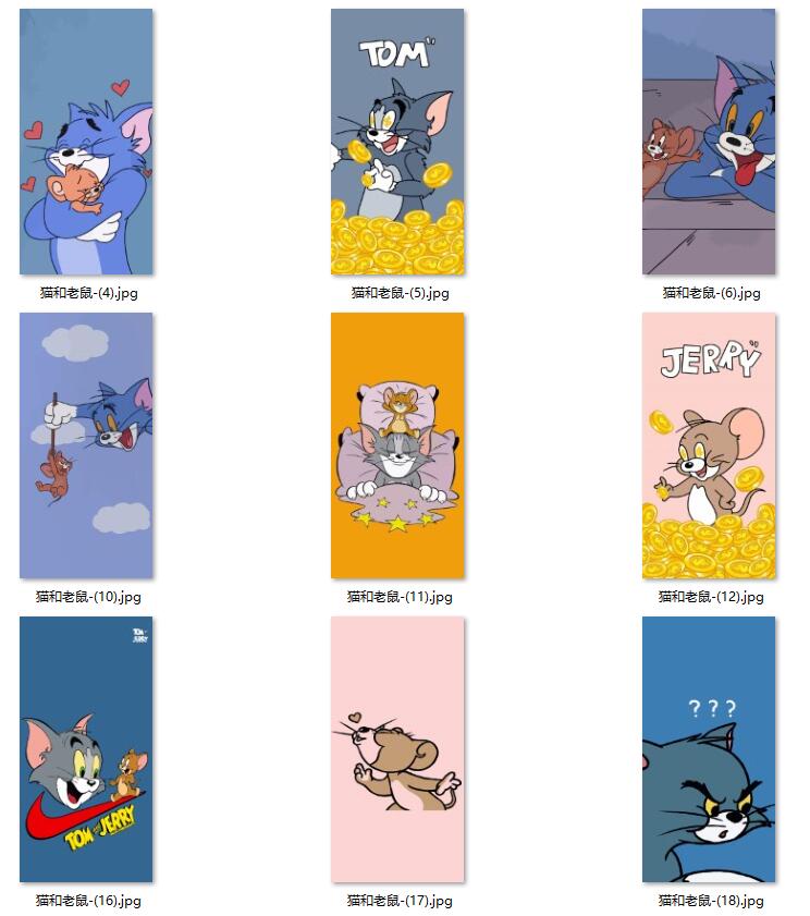 动画动漫儿童房卧室猫和老鼠现代简约装饰画挂画高清素材图库