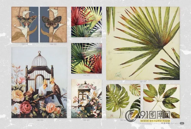 高清装饰画画芯图库第一期 北欧抽像静物建筑客厅装饰画素材