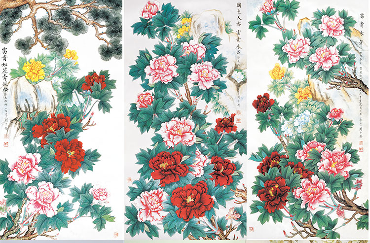 花开富贵牡丹装饰画画芯素材精选图集高清国画绘画花卉图片