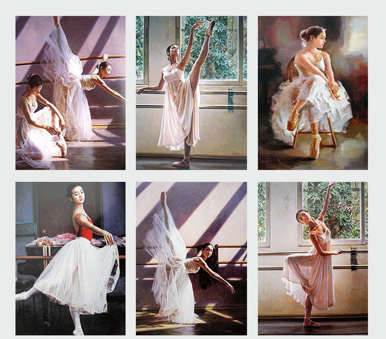 芭蕾舞蹈艺术学校教室练舞房装饰画油画素材高清图库喷绘源文件