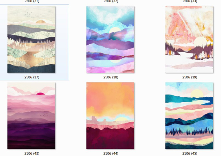 现代轻奢莫兰迪色北欧风抽象装饰画晶瓷画三联画芯高清素材图库