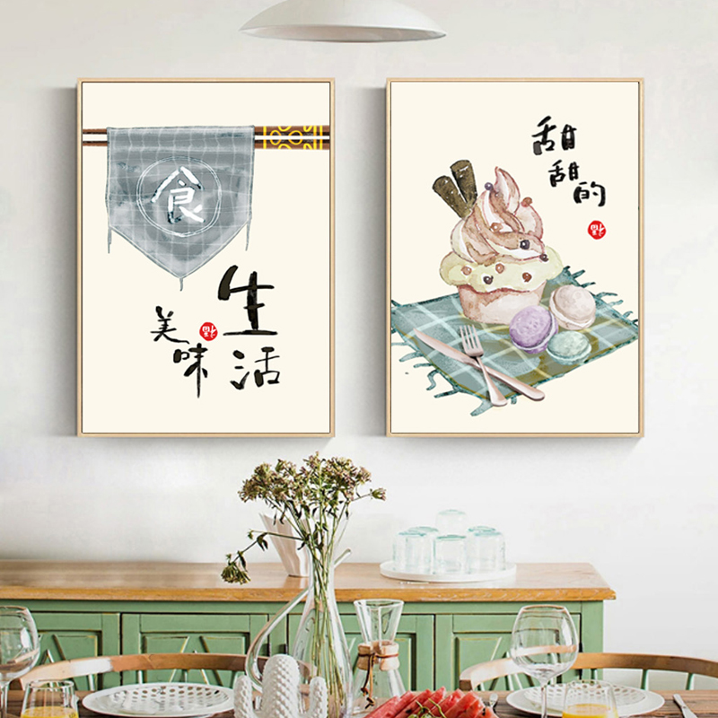 新中式民俗风餐厅日式美食客栈饭店食堂店装饰画图库画芯素材