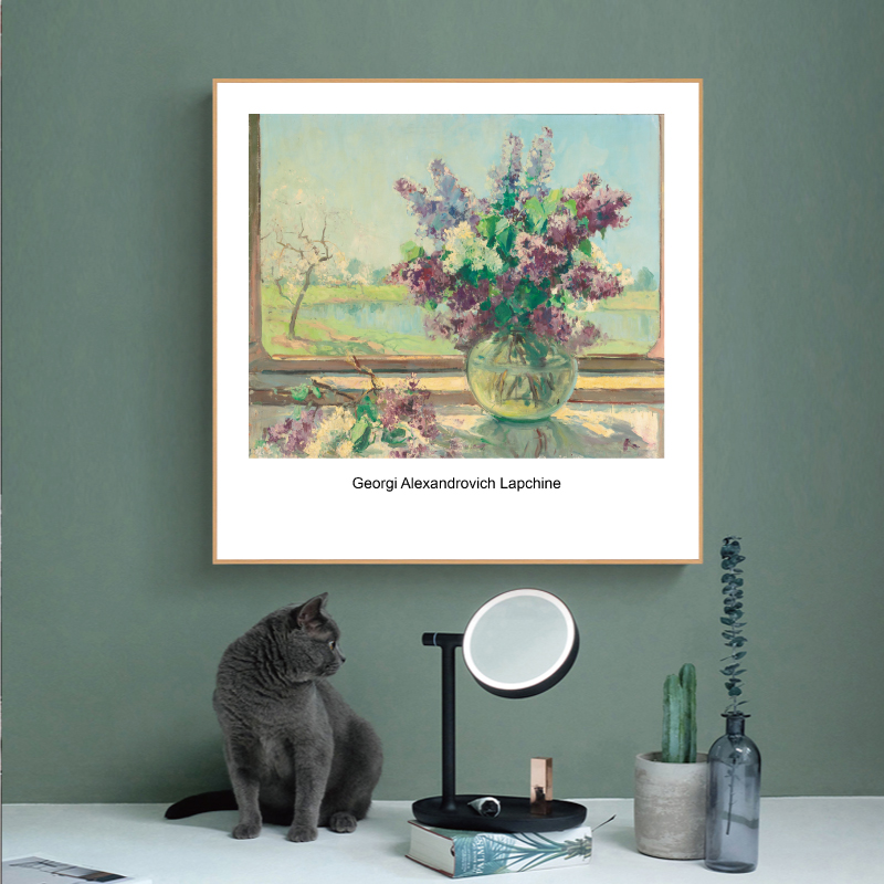 现代文艺简约花卉插画花卉油画装饰画餐厅挂画壁画打印素材图