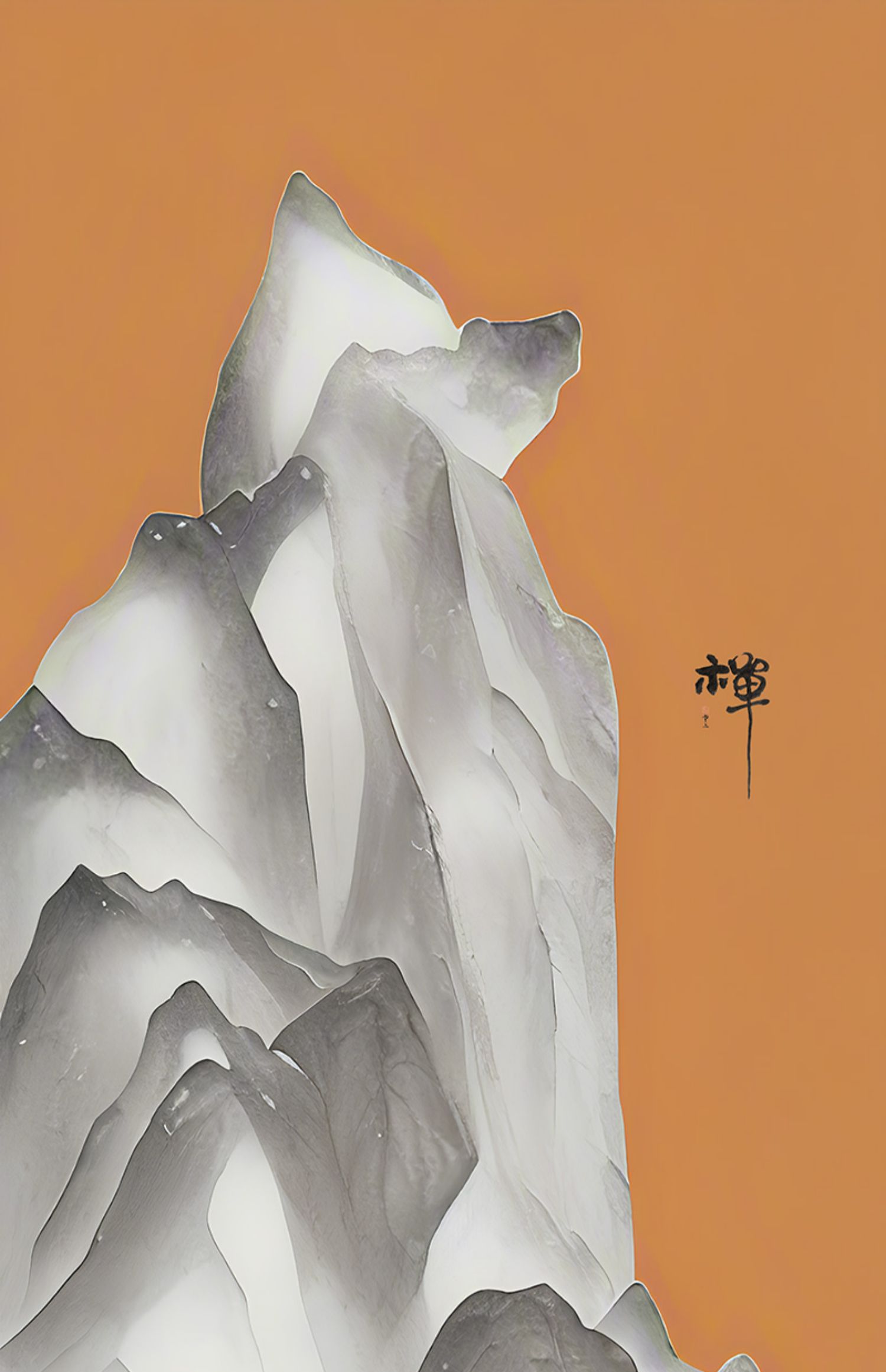 新中式古风禅意玄关山水背景墙壁挂画图片装饰画画芯高清素材图库