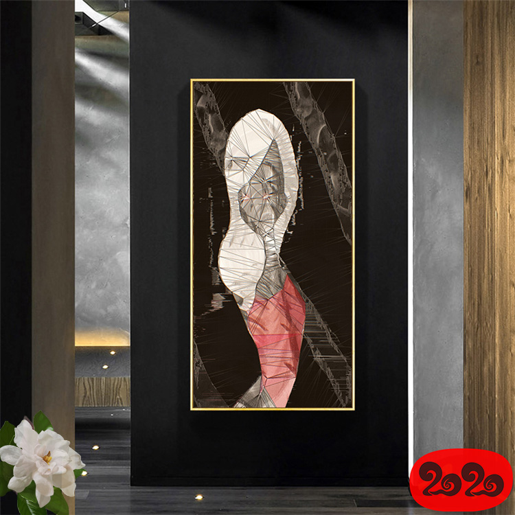 黑白背景装饰画素材高清画芯图库北欧人物动物风景三联画挂画