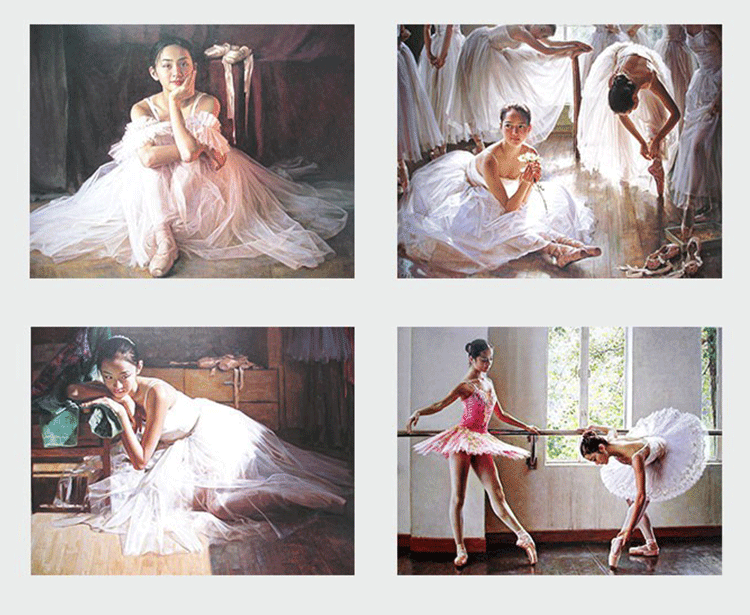 芭蕾舞蹈艺术学校教室练舞房装饰画油画素材高清图库喷绘源文件