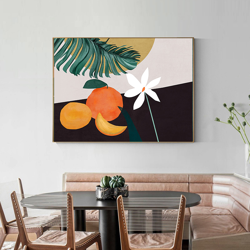 简约北欧水彩植物猫咪水果餐厅轻奢电表箱装饰画画芯喷绘素材