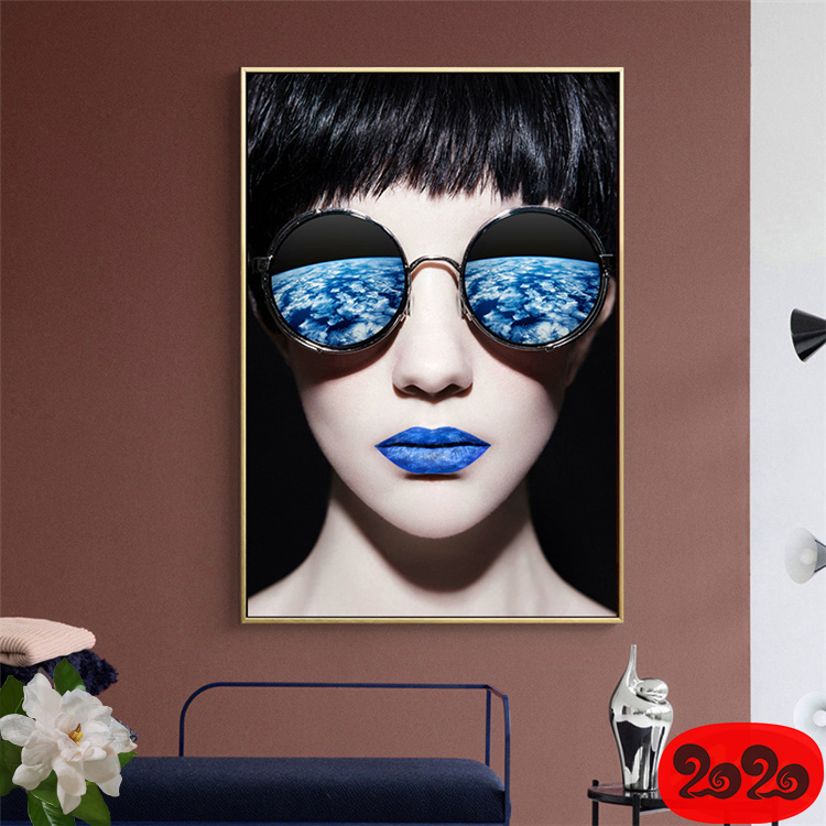 黑白背景装饰画素材高清画芯图库北欧人物动物风景三联画挂画