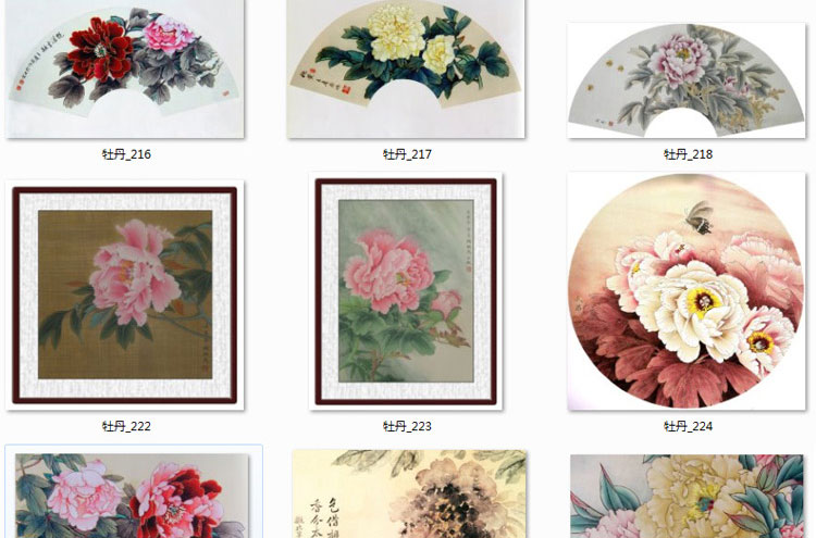 花开富贵牡丹装饰画画芯素材精选图集高清国画绘画花卉图片