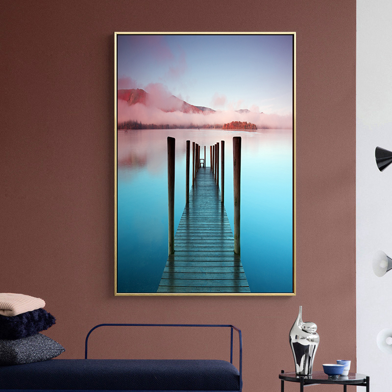 北欧简约大海自然山水风景玄关背景墙装饰画素材画芯电子图库