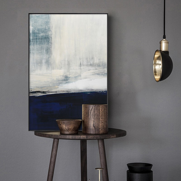 现代简约极简手绘抽象莫兰迪色块油画客厅装饰画芯高清素材图库